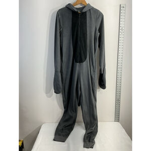 womans xhilaration sleepwear 1 Pc Pajamas Small Gray Cat Theme Full Zip Mittens